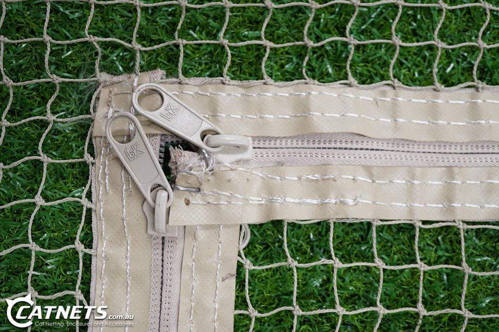 Catnets "Easy-Fit" Premium Zippers "Easy-Fit" Zipper : F-Shape (1.7m x 1m) - Stone